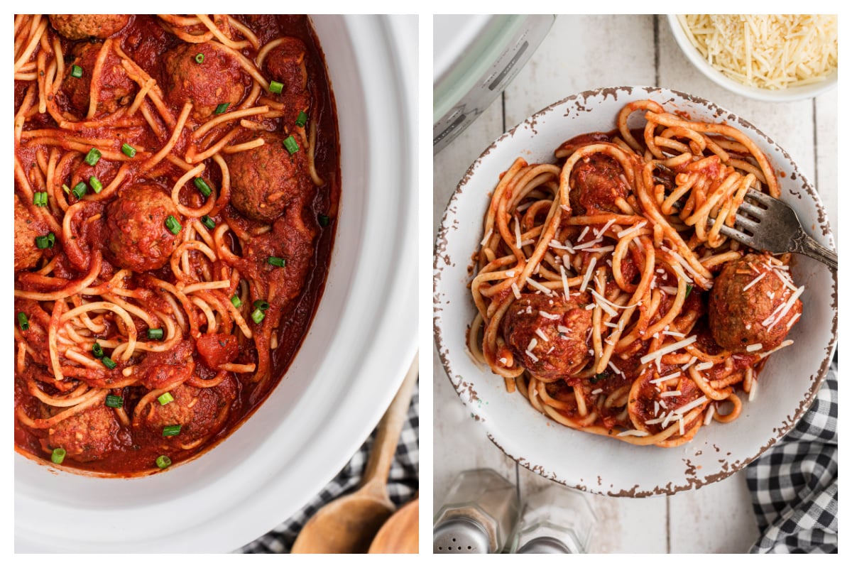 Effortless One-Pot Slow Cooker Spaghetti & Meatballs Recipe